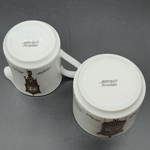 Vintage Mitterteich Porzellan Bavaria Coffee Pot Set Clocks Cream & Sugar German - Picture 9 of 9